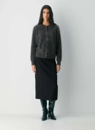 Brushed Cashmere Relaxed Crew Cardigan