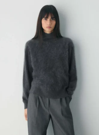 Brushed Cashmere Relaxed Turtleneck