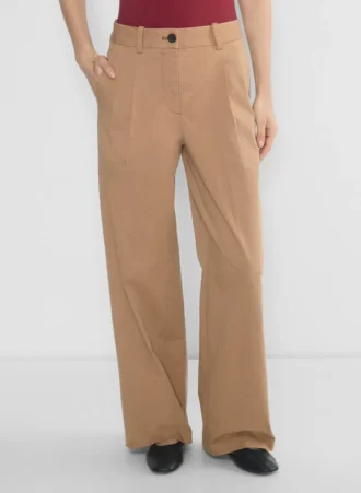 Chino-Hose mit hohem Bund und breiten Falten