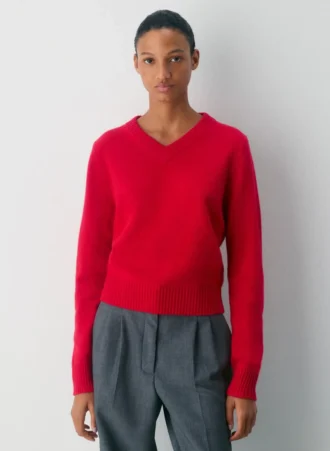 Essential Cashmere Pullover mit V-Ausschnitt