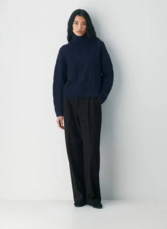 Heritage Knit Merinowolle Hi-Hip Rollkragenpullover