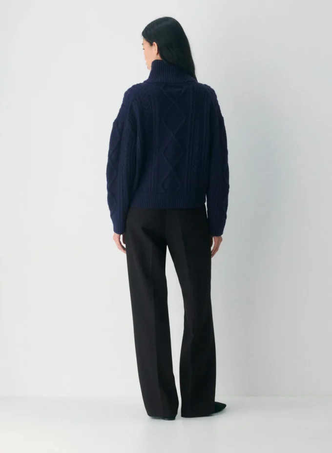 Heritage Knit Merinowolle Hi-Hip Rollkragenpullover