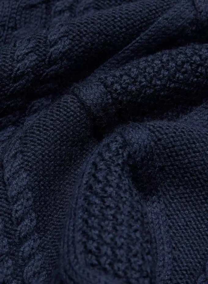 Heritage Knit Merinowolle Hi-Hip Rollkragenpullover