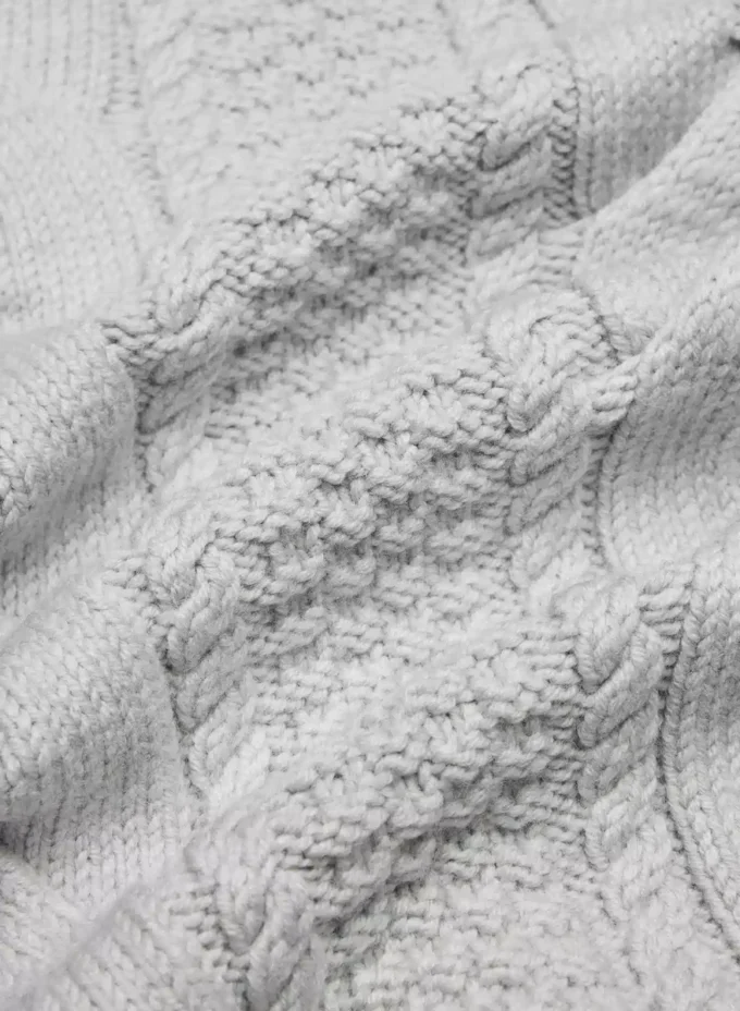 Heritage Knit Merinowolle-Pullover mit Rundhalsausschnitt und hoher Hüftlänge