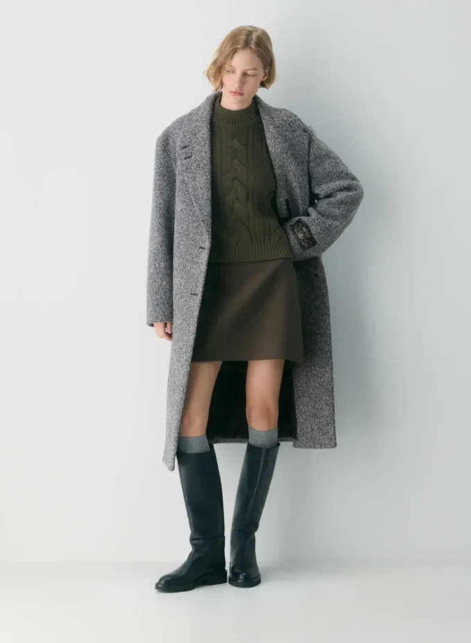 Heritage Knit Merinowolle Rollkragenpullover mit langen Ärmeln