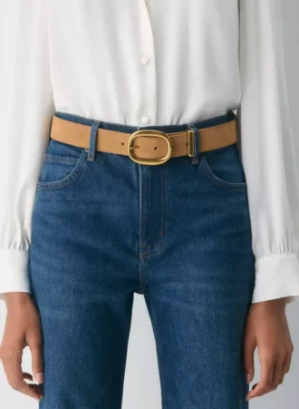 Lifetime Solid Brass Suede Wide Belt