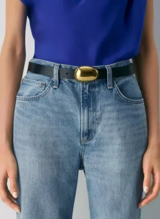 Looper Ledergürtel aus massivem Messing