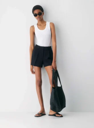 Plissierte Mini-Shorts