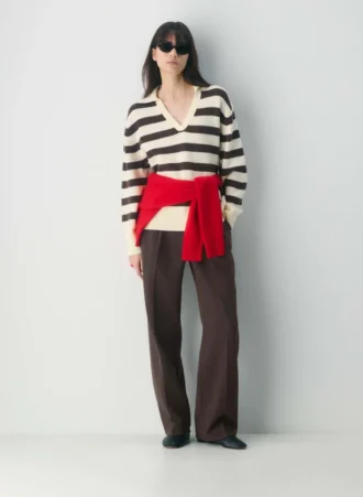 Plüschkaschmir-Polo-Pullover in Oversize-Passform