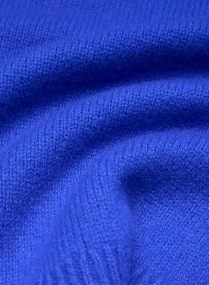 Plüschkaschmir-Pullover mit übergroßem V-Ausschnitt